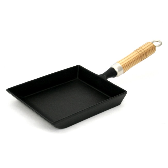 Cast Iron 28cm Square Deep Frypan With Wooden Handle Ebay